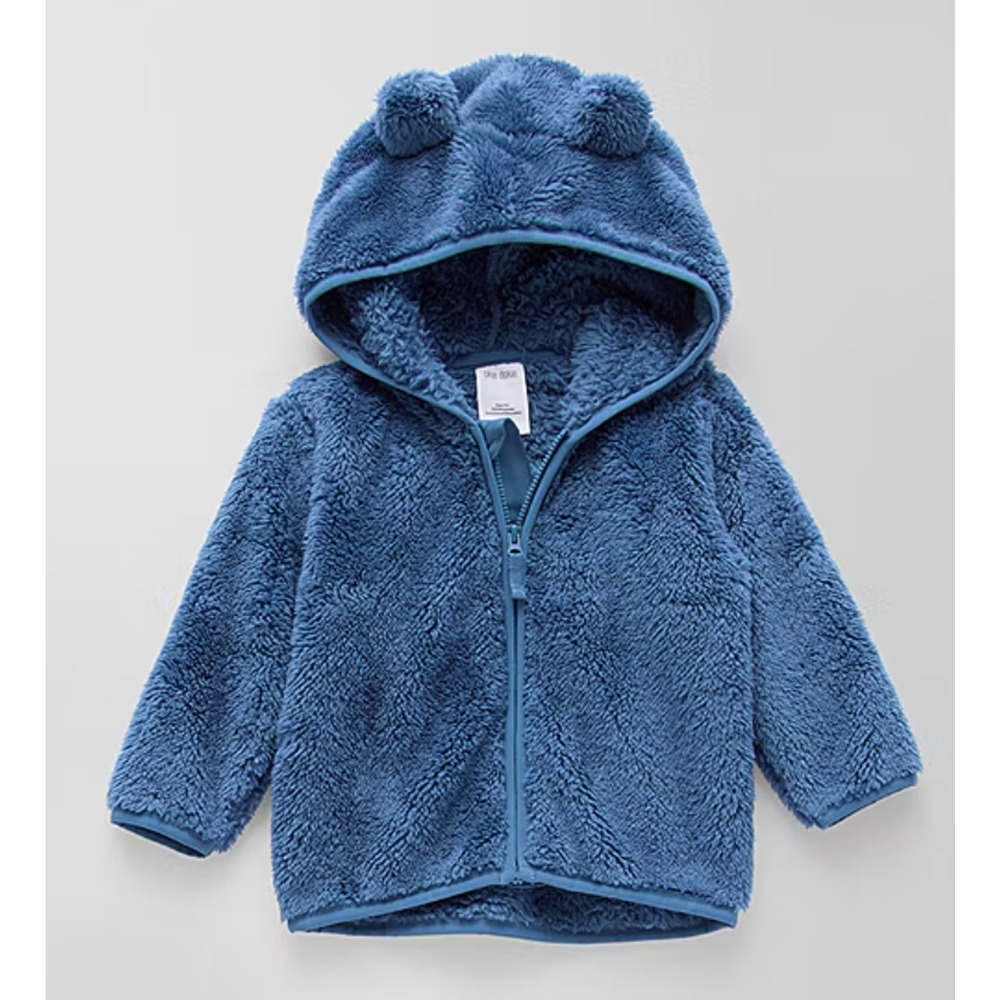Okie Dokie Baby Boys Sherpa Fleece‎ Zipper Hoodie, True Navy, 24M